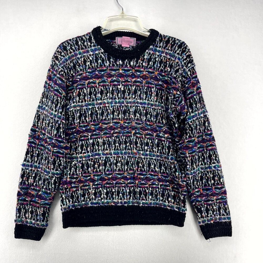 Concrete Vintage Pattern Acrylic Long Sleeve Sweater Size M (12-14)‎